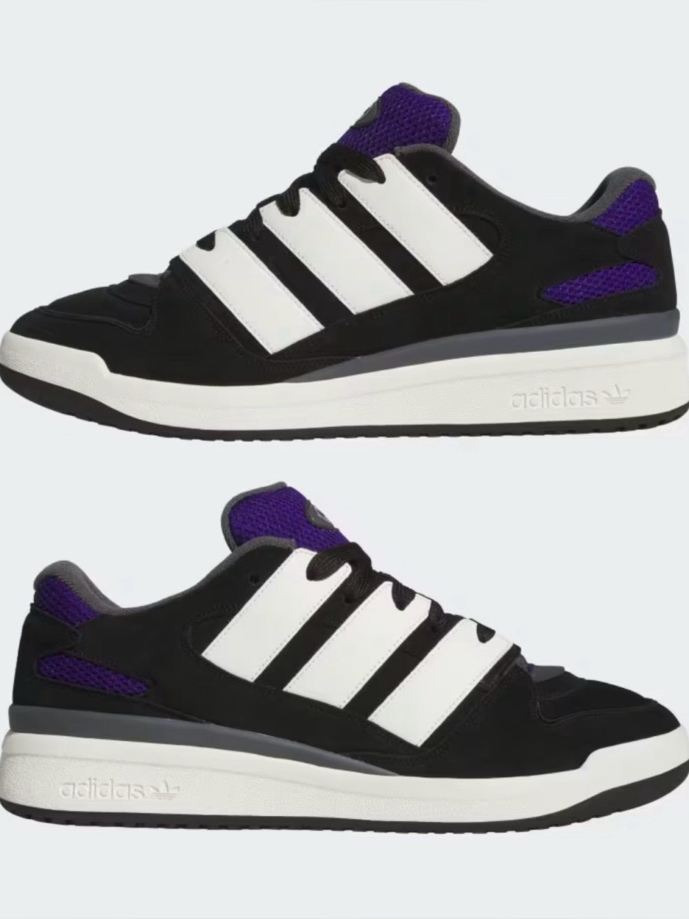 adidas Men’s Black, White & Purple Low-Top Sneakers